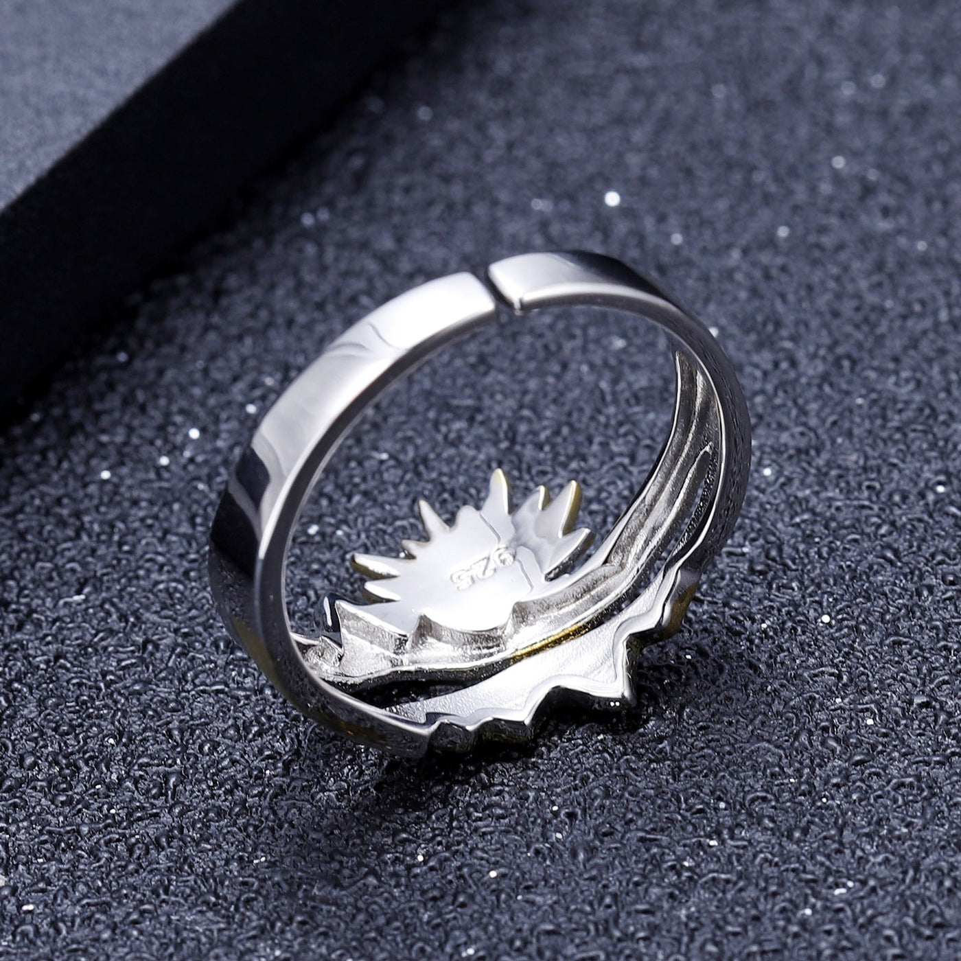 Sterling Silver Sunrise Ring Open Adjustable Sun Ring GLAMOUR CHICCASTLE