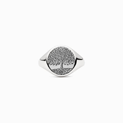 Sterling Silver Tree of Life Ring Adjustable Signet Ring GLAMOUR CHICCASTLE