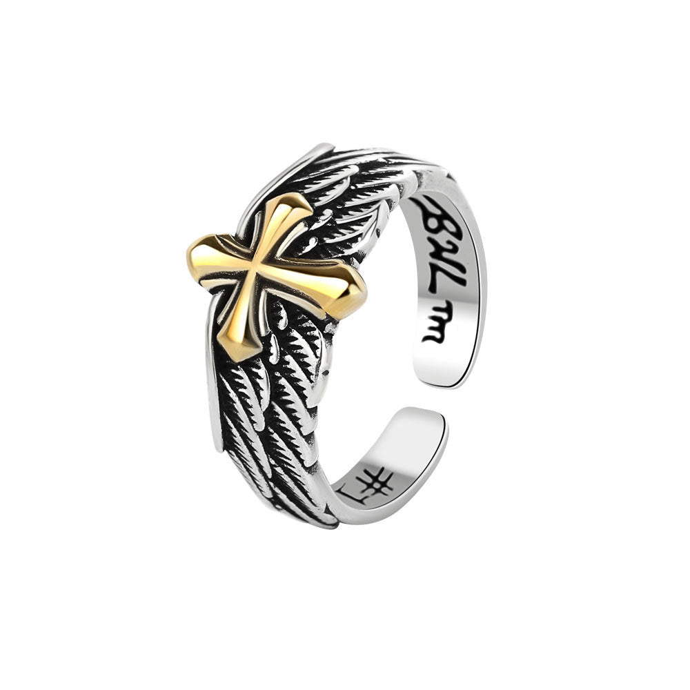 Sterling Silver Winged Cross Ring GLAMOUR CHICCASTLE