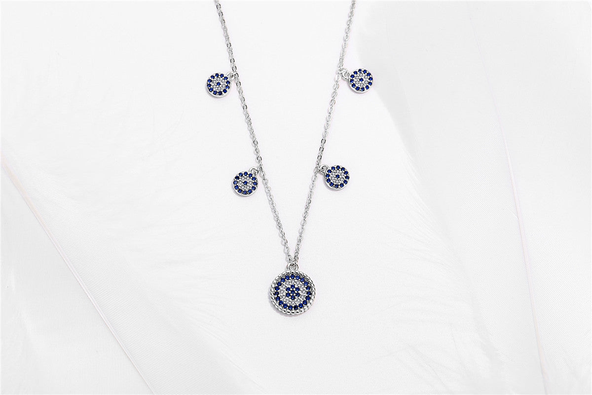 Sterling SilverBlue Evil Eye NecklaceAmulet Lucky Protection Jewelry GLAMOUR CHICCASTLE