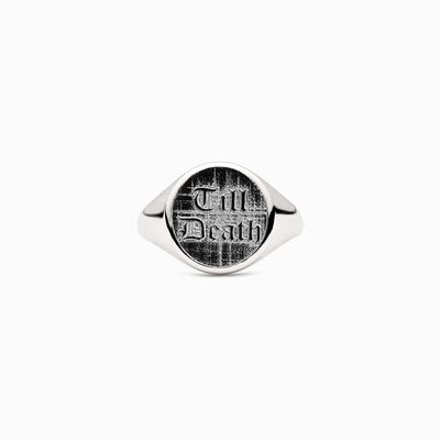 Sterling Silver Till Death Signet Ring Promise Ring