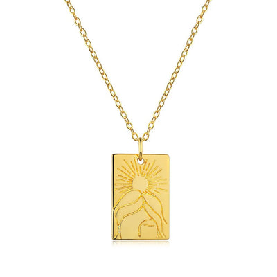 Sun Necklace Shimmering K Gold Plated Protection 925 Sterling Silver GLAMOUR CHICCASTLE