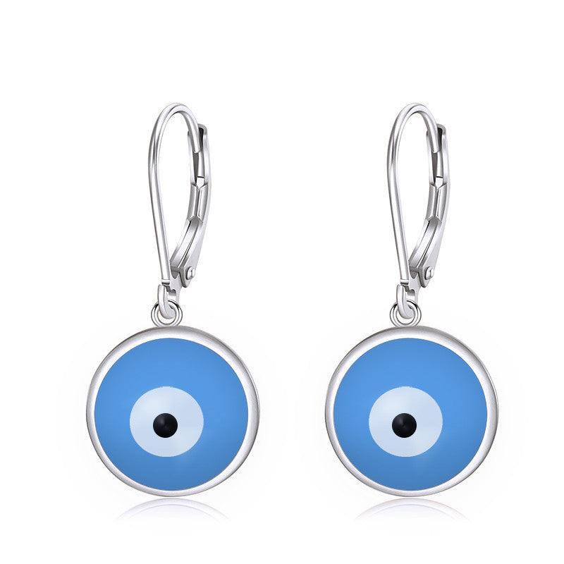 Turkish Evil Eye Earrings Women's Jewelry Spiritual Symbolism S925 GLAMOUR CHICCASTLE