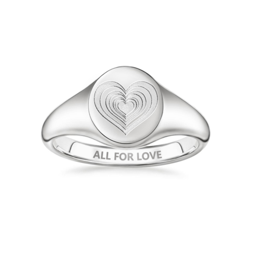 White Gold Sterling Silver Infinite Heart Ring Endless Love