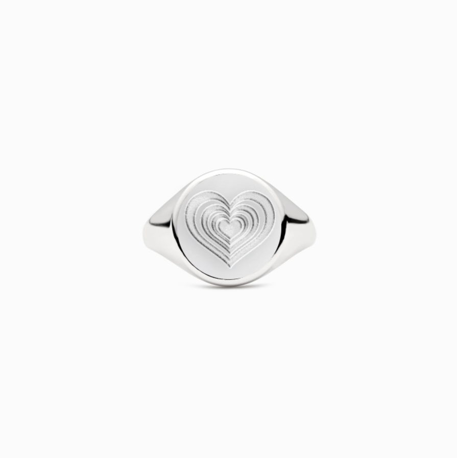 White Gold Sterling Silver Infinite Heart Ring Endless Love